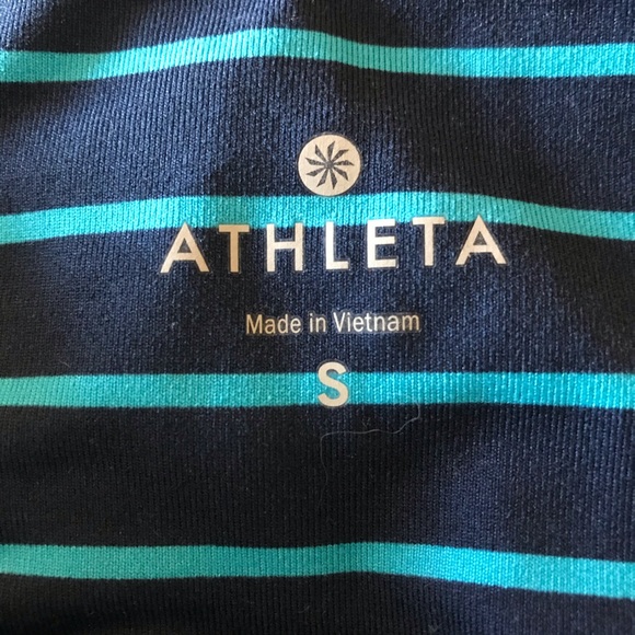 Athleta stripe chaturanga blue Capri leggings - Picture 5 of 6